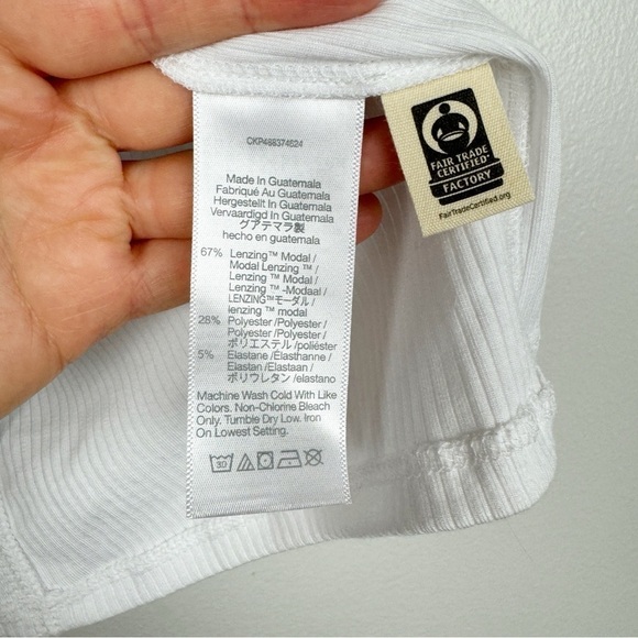 Madewell Drapey Ribbed Buttery Soft Short Sleeve Tee White Size XS NWT - Picture 9 of 9